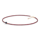 Colier cu perla naturala neagra si garnet cu argint placat cu aur roz DiAmanti 224-91-G